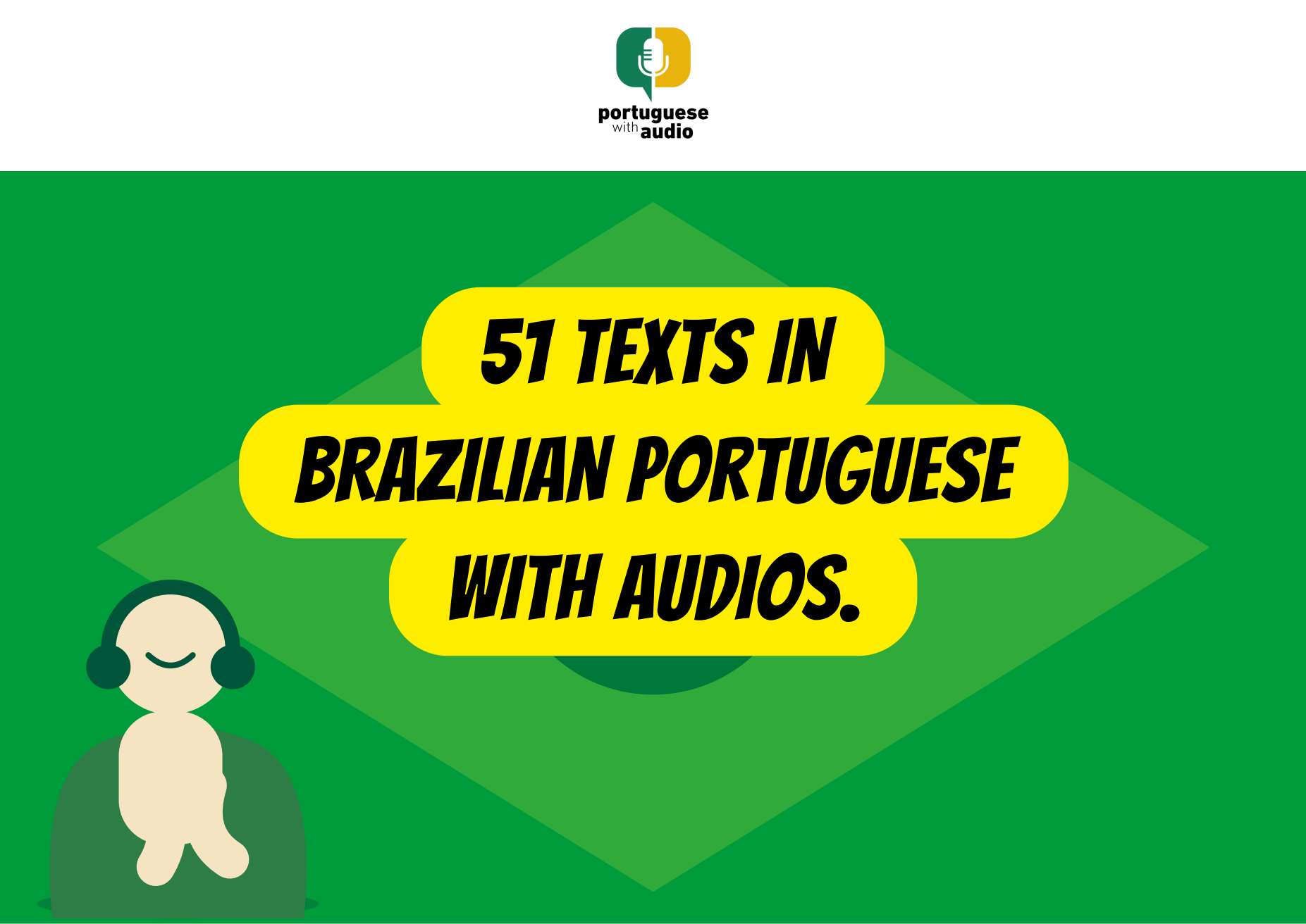 Portuguese with Audio ebook cover — 51 texts in Brazilian Portuguese